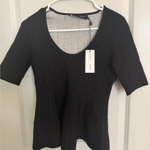 Proenza Schouler Black Short Sleeve Knit Top